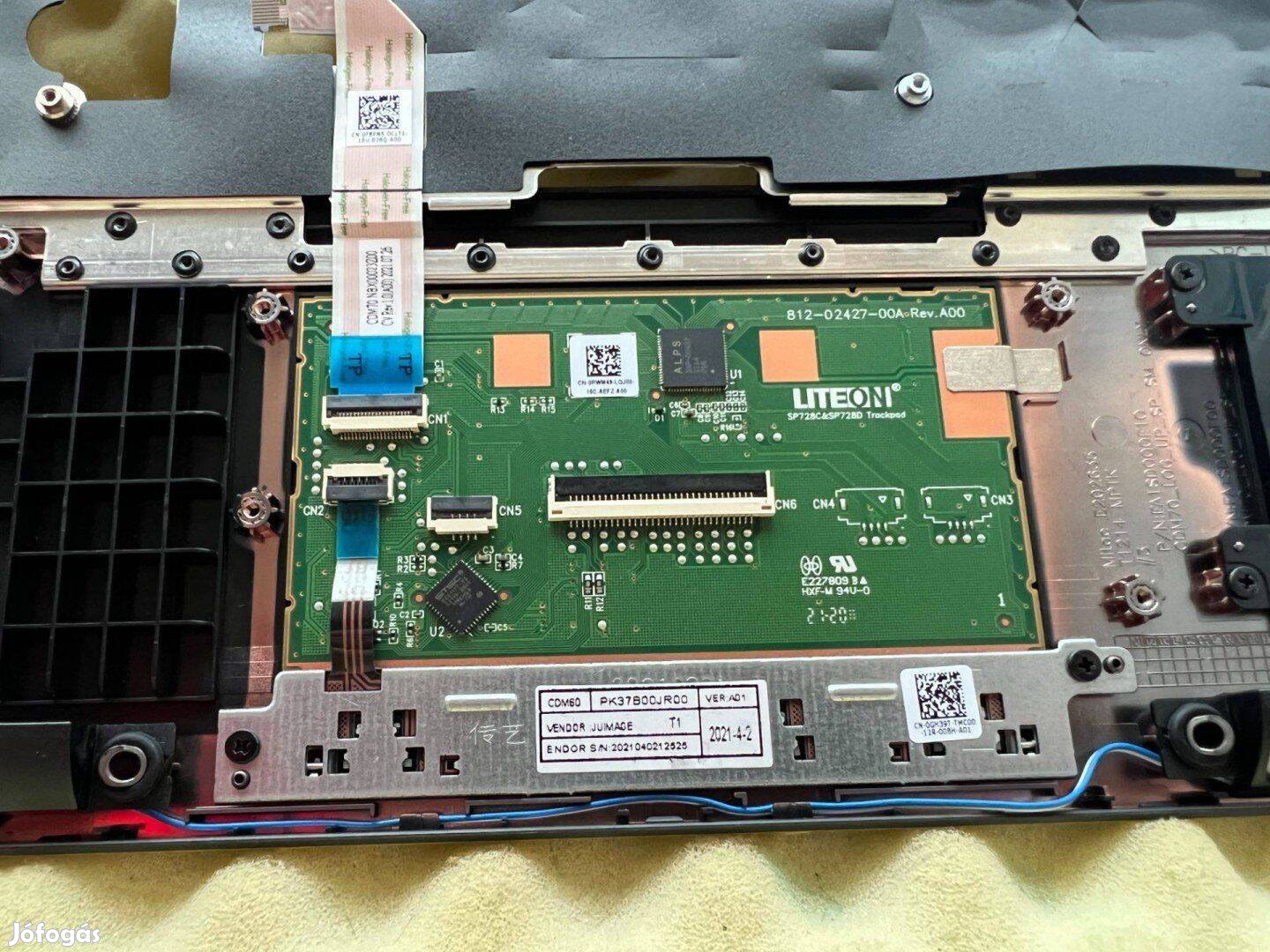 Új! Dell Latitude 5490 palmrest touchpad burkolat dc in kábellel SP 6N
