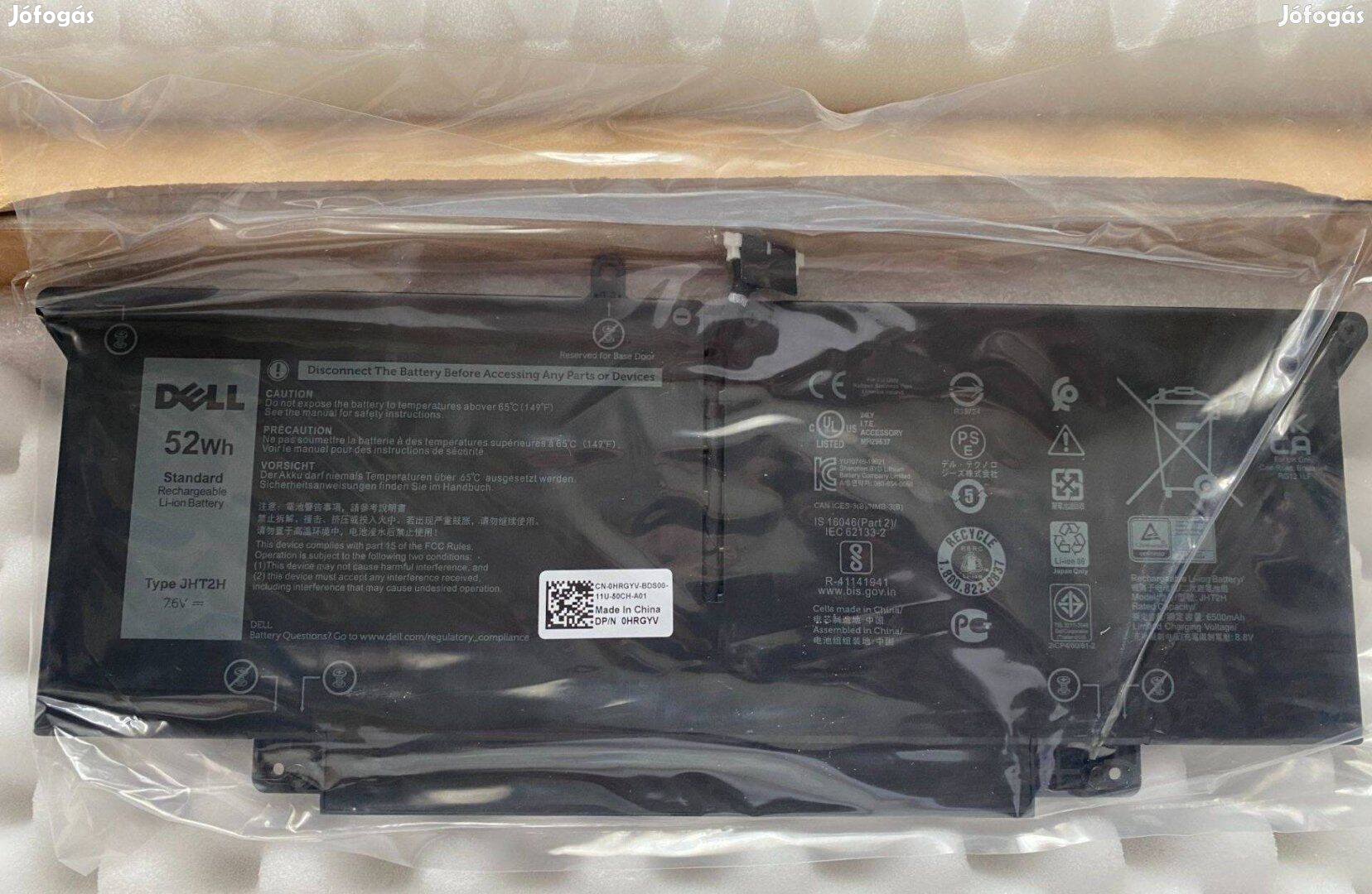 Új! Dell Latitude 7310 7410 akkumulátor 52 whr Jht2H Hrgyv