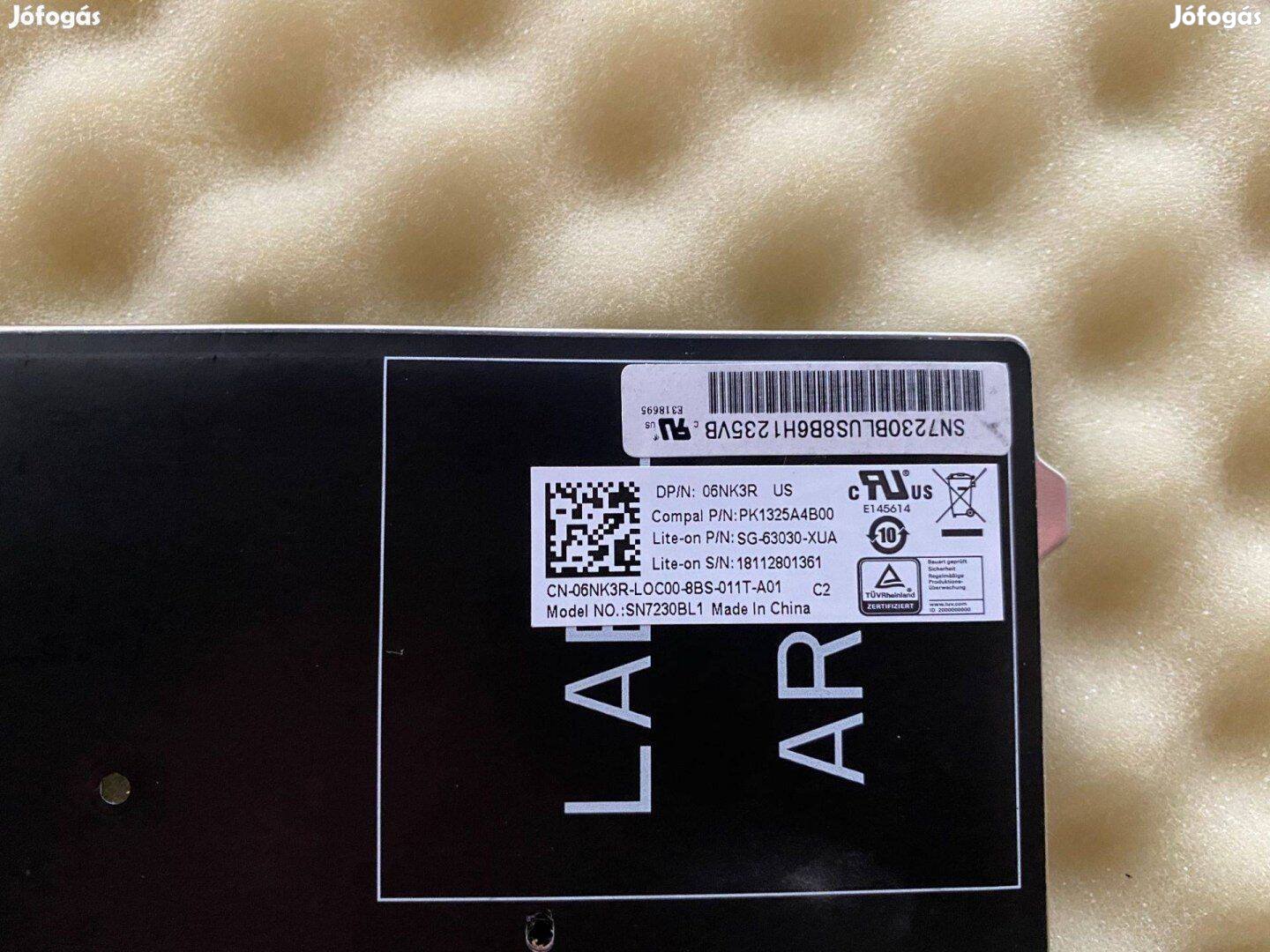 Új! Dell Latitude 7480 5480 7470 5470 világítós angol US billentyűz 6N