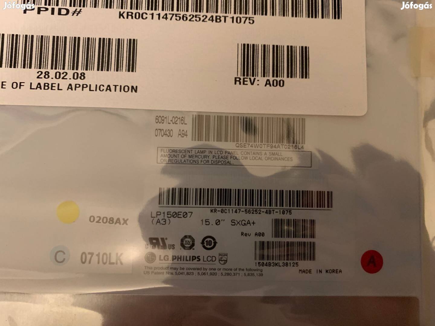 Új! Dell Latitude D505 Inspiron 5150 gyári új kijelző SXGA+ LP150E07 C