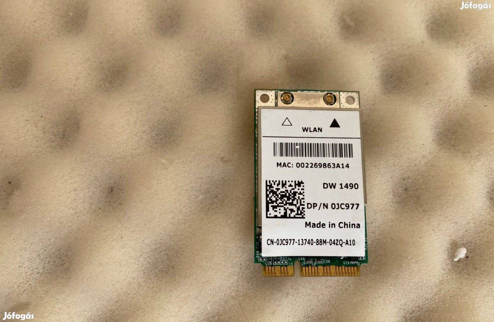 Új! Dell Truemobile 1490 Wireless WiFi Mini-PCI wifi kártya DW1490 JC9