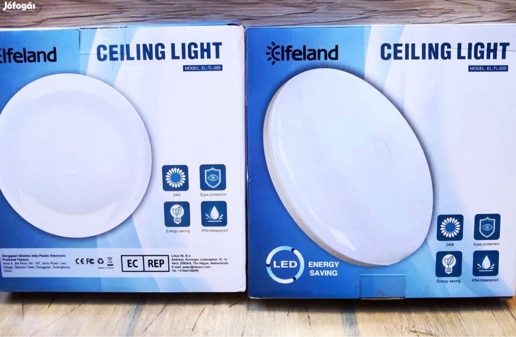 Új, Elfeland 23cm 24W modern kerek LED mennyezeti lámpa 2200LM(IP54)