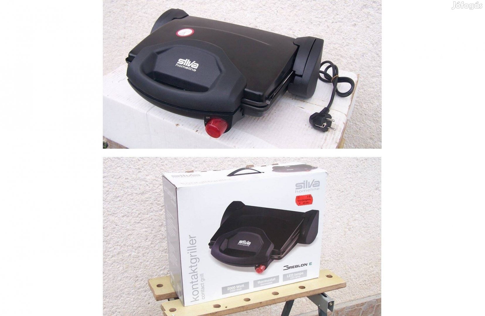 Új! Félár! 2.000 W-os Silva kontakt grill kontaktgrill sütő grillsütő