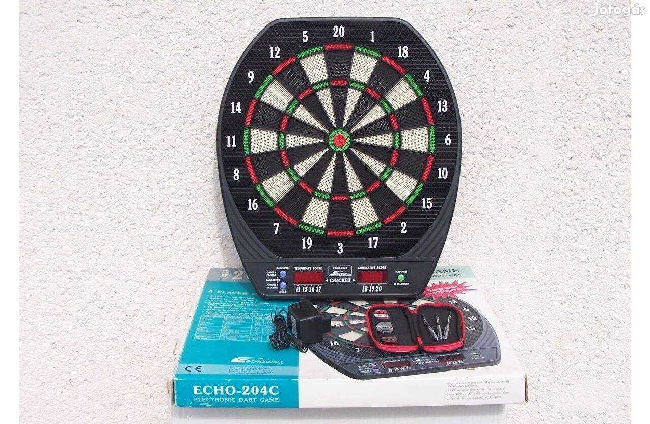 Új! Féláron! 2 LED-es Echo 204C elektromos darts + Harrows nyílkészlet