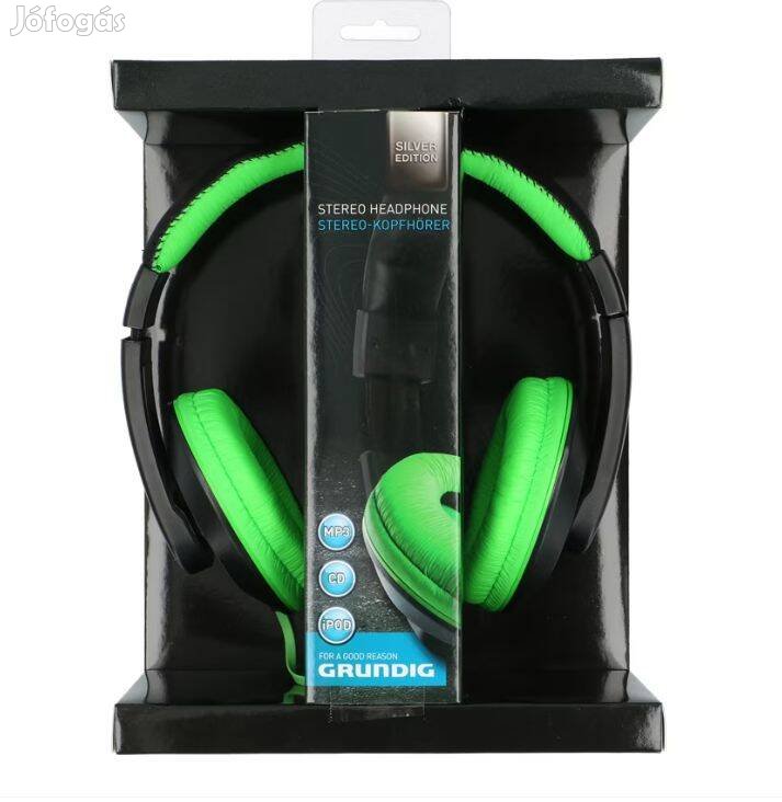 Új! Grundig stereo fejhallgató zöld