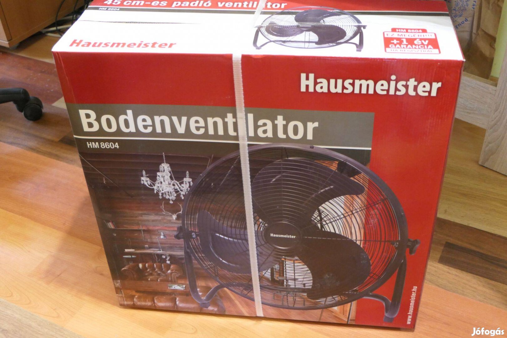 Új! Hausmeister padló ventilátor fém 100W 45cm Ingyenes futár