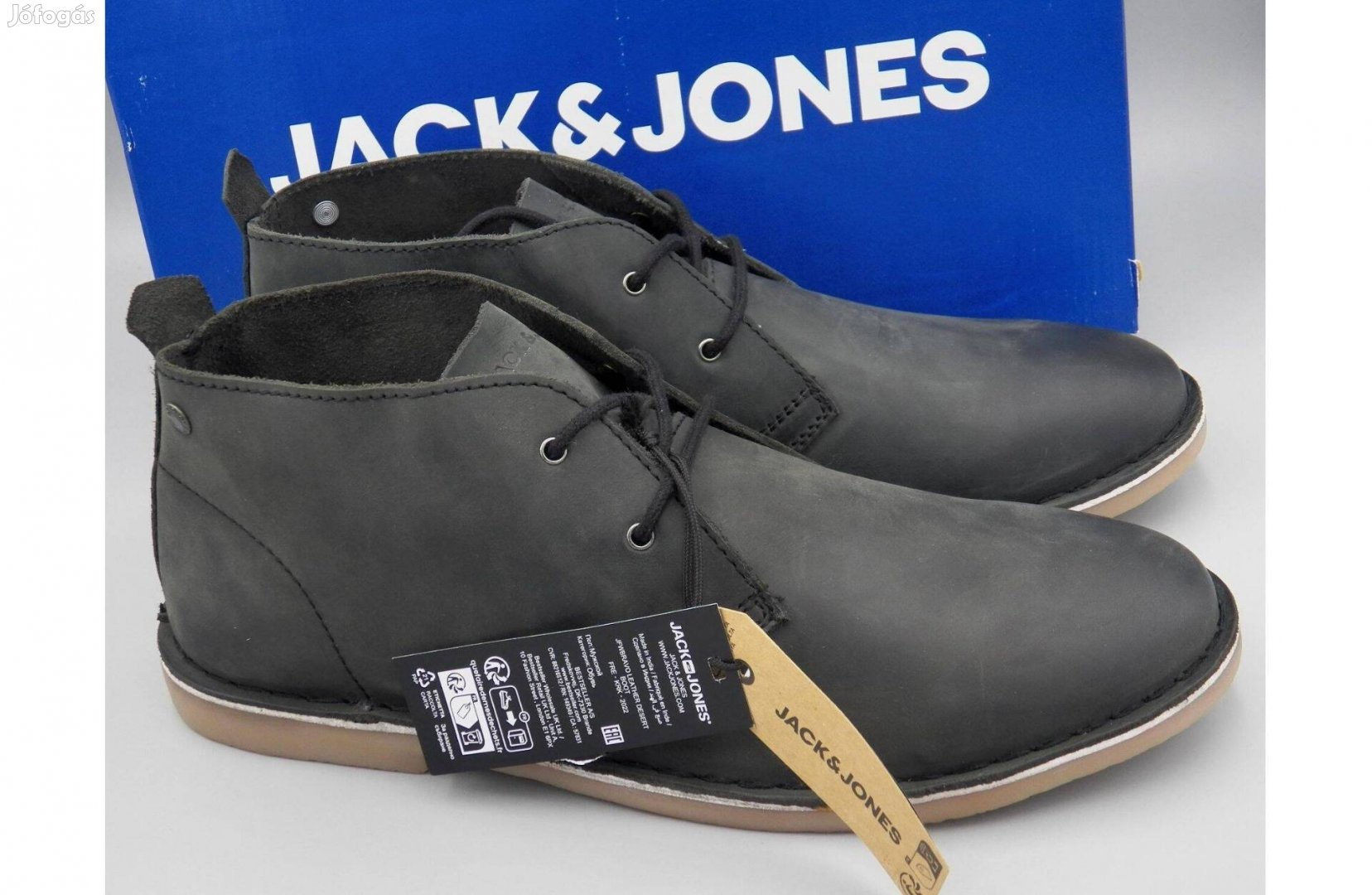 Új! Jack & Jones bőr bokacipő, 45 -ös