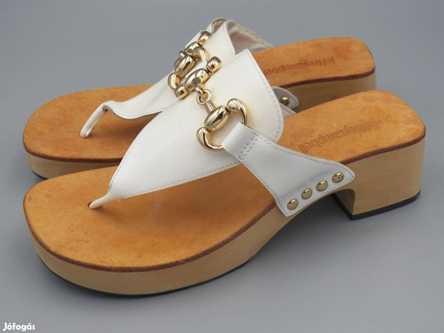 Új! Jeffrey Campbell lakkbőr papucs, fatalpú, 36 -os