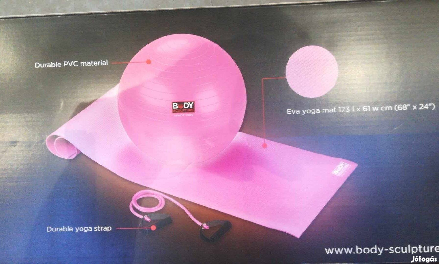 Új! Jóga szett, jógaszőnyeg, labda és gumikötél vadonatúj