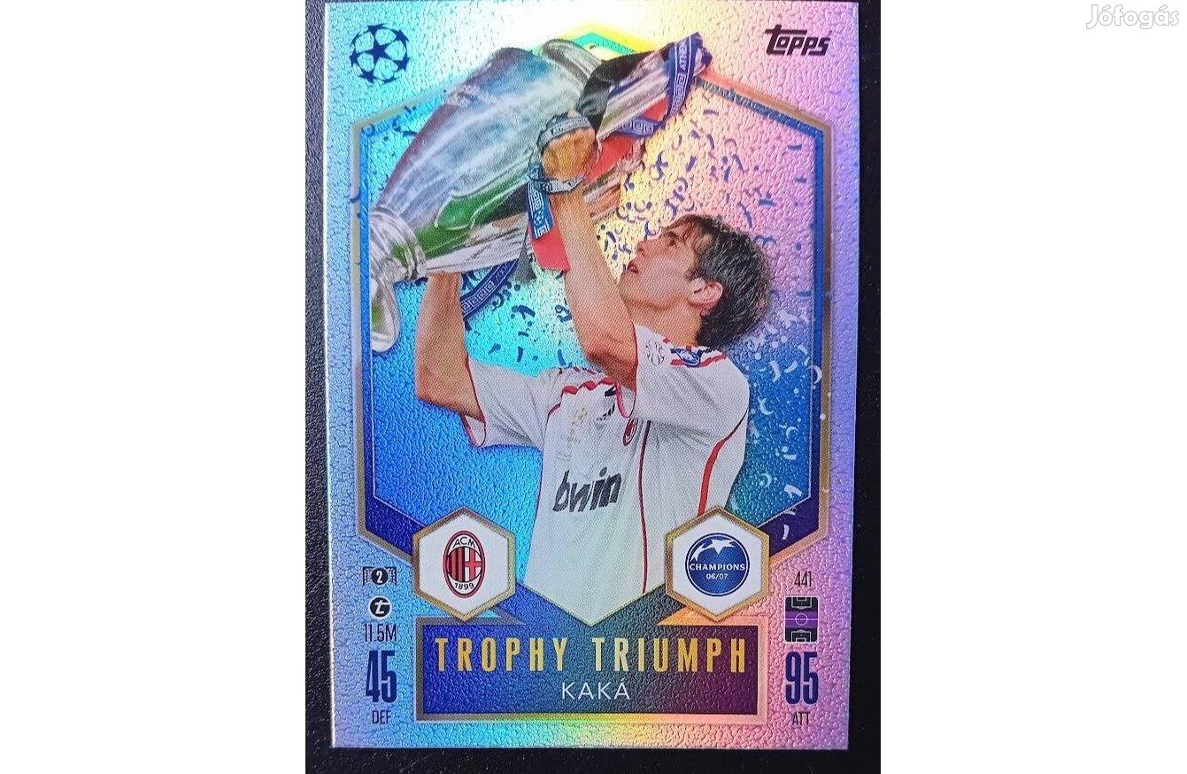 Új! Kaká AC Milan Trophy Triumph focis kártya Match Attax 2025