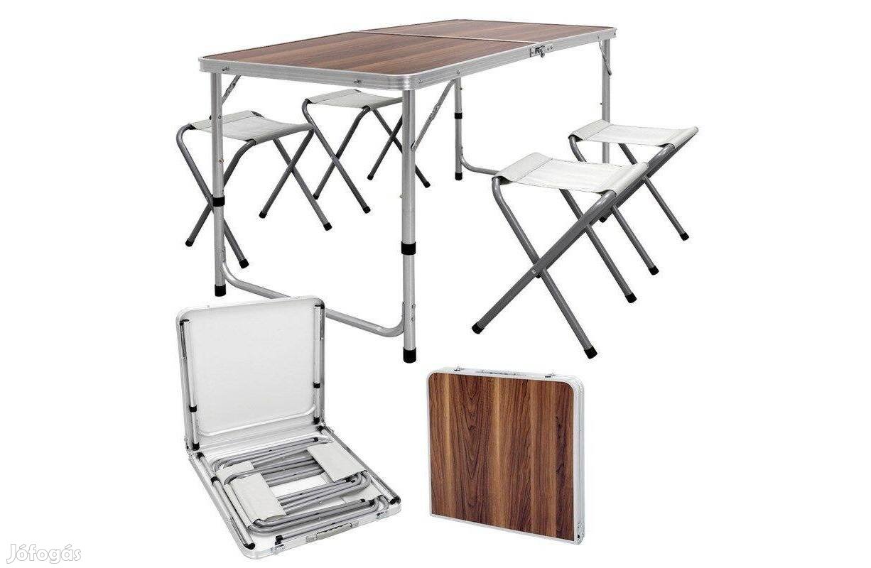 Új! Kempingasztal székekkel kemping asztal 4 szék 120x60cm