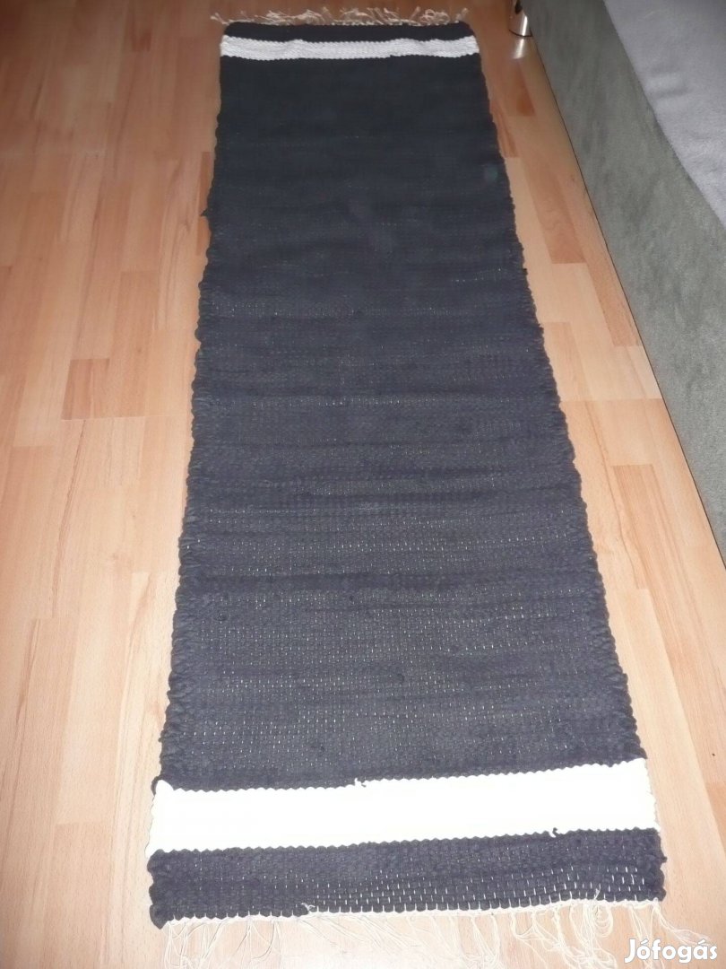 Új! Kézműves, kézi szövésű színes rongyszőnyeg 190cm(plusz a rojt)60cm