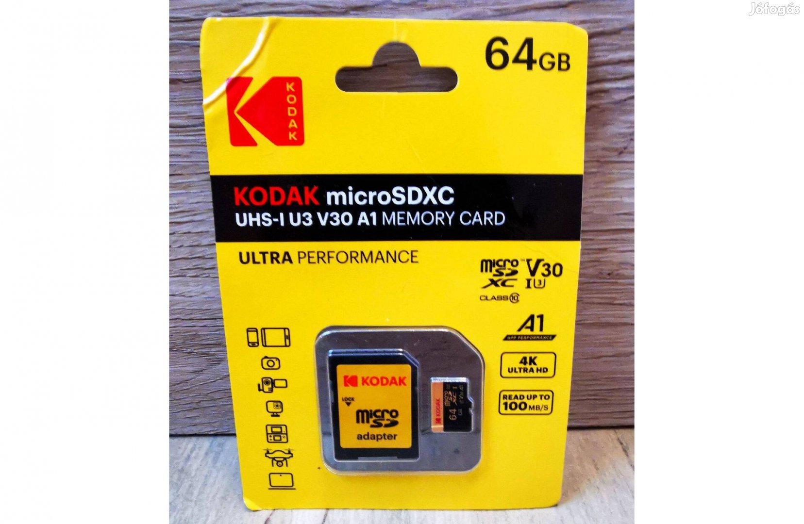 Új, Kodak Micro Sdxc memóriakártya, 64 GB, Class 10 fél áron!