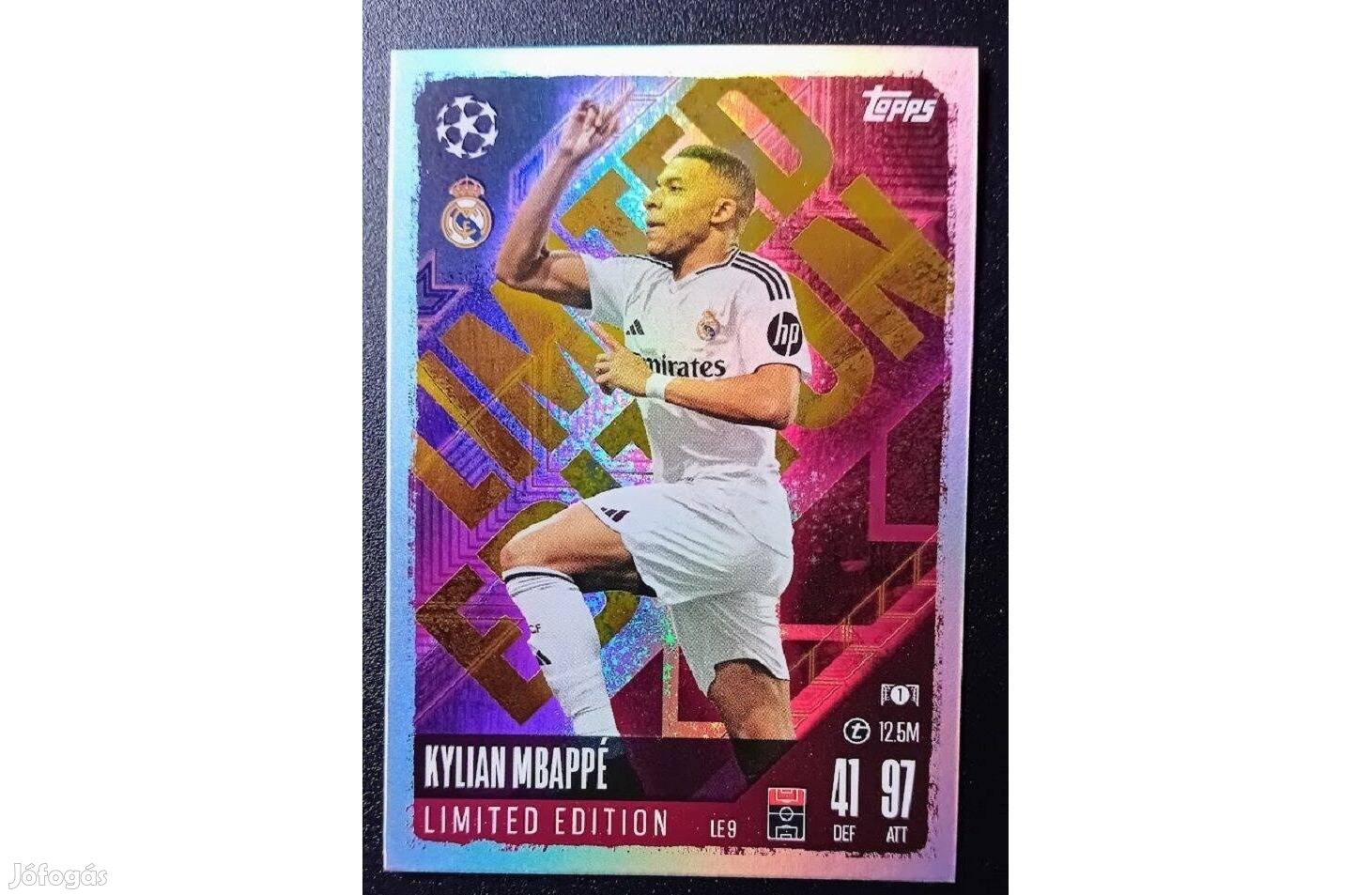 Új! Kylian Mbappé Real Madrid Limited Edition focis kártya Match Attax