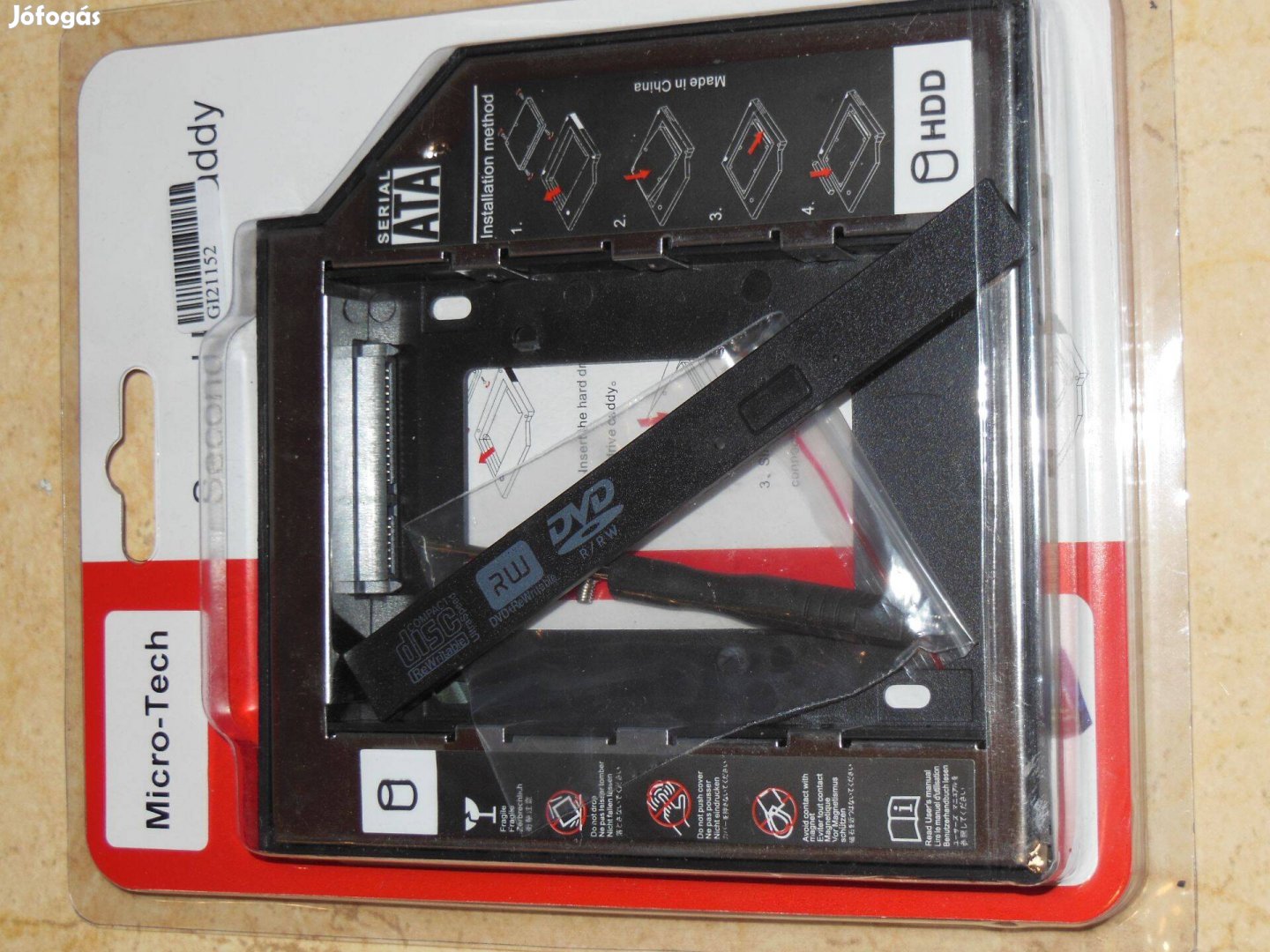 Új, Laptop beépítő keret, 12,7 mm