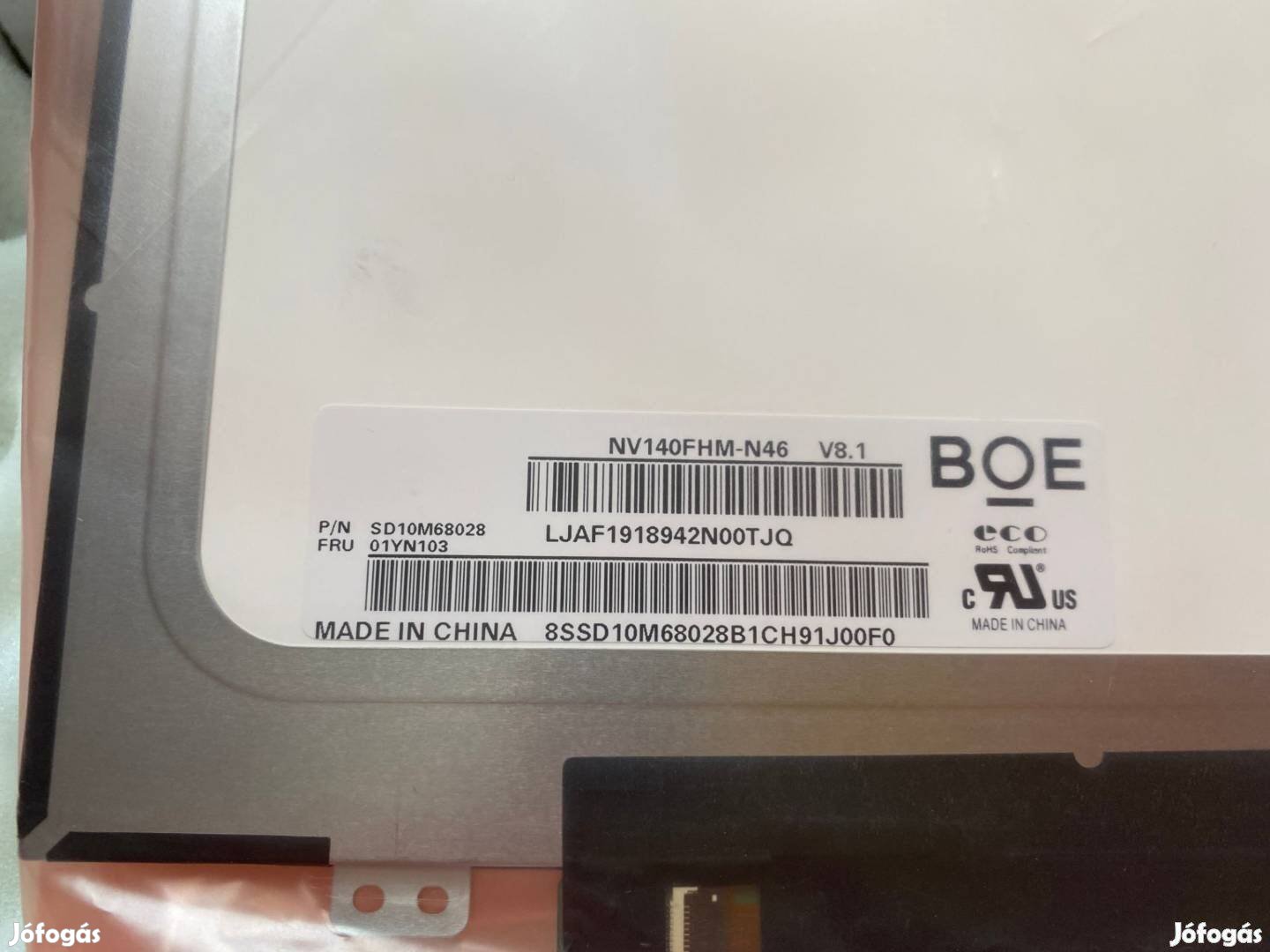 Új! Lenovo Thinkpad T480S T470 fhd ips kijelző NV140FHM-N46 01Yn103