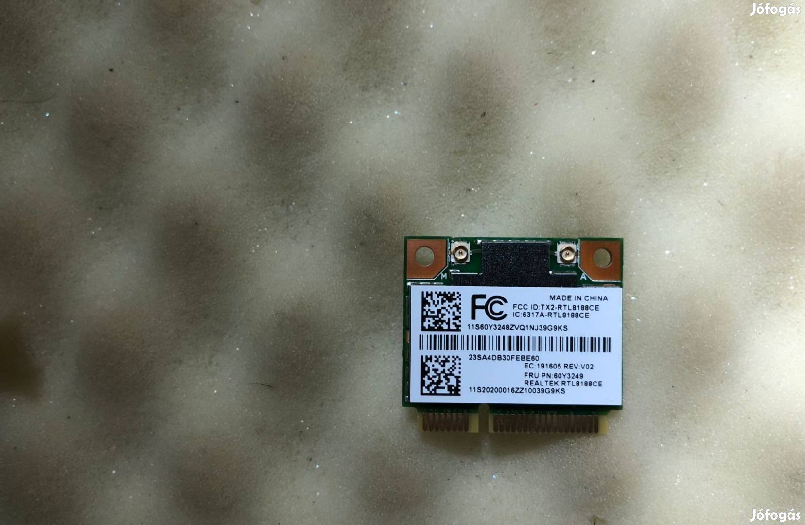 Új! Lenovo Thinkpad Wireless N 60Y3249 Realtek RTL8188CE wifi wlan kár