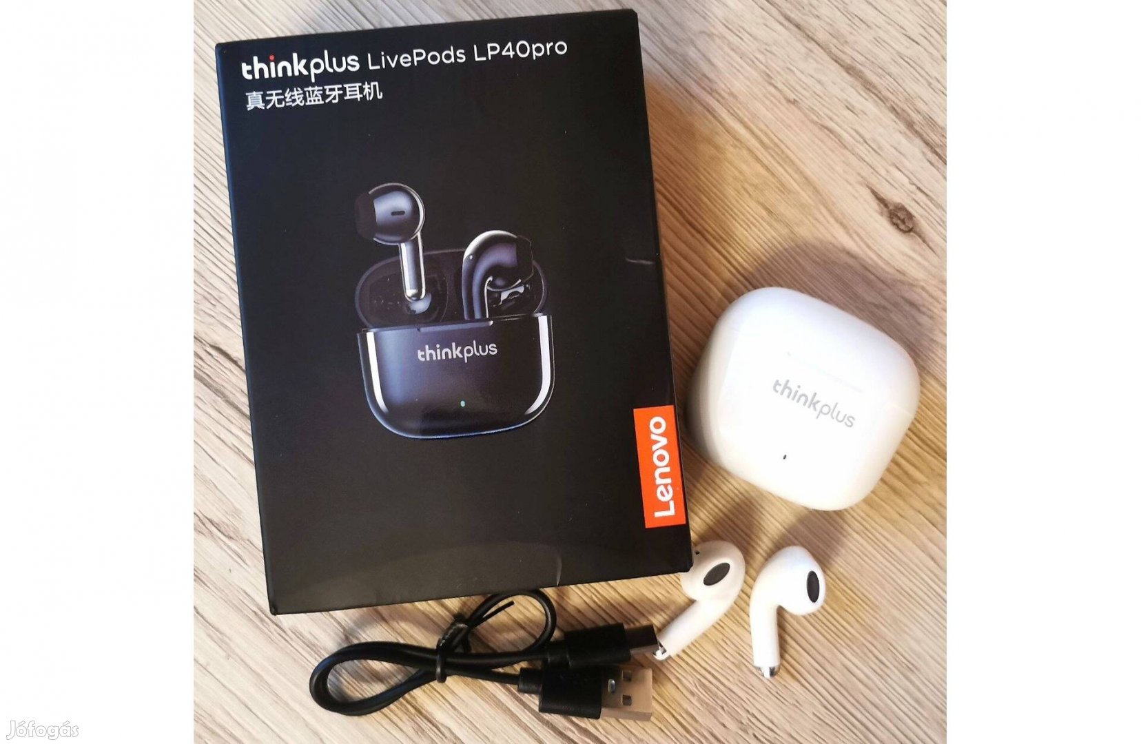 Új, Lenovo thinkplus LP40 Pro Bluetooth 5.1 fülhallgató töltőtokkal