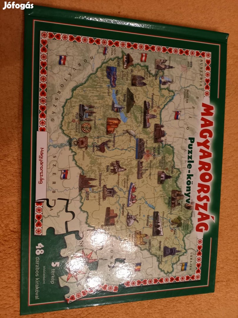 Új, Magyarország puzzle könyv eladó 5 térképes 