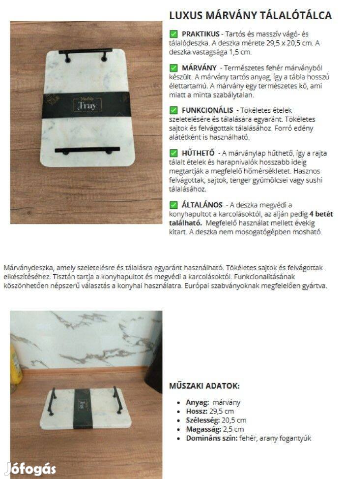 Új! Márvány tálalótábla