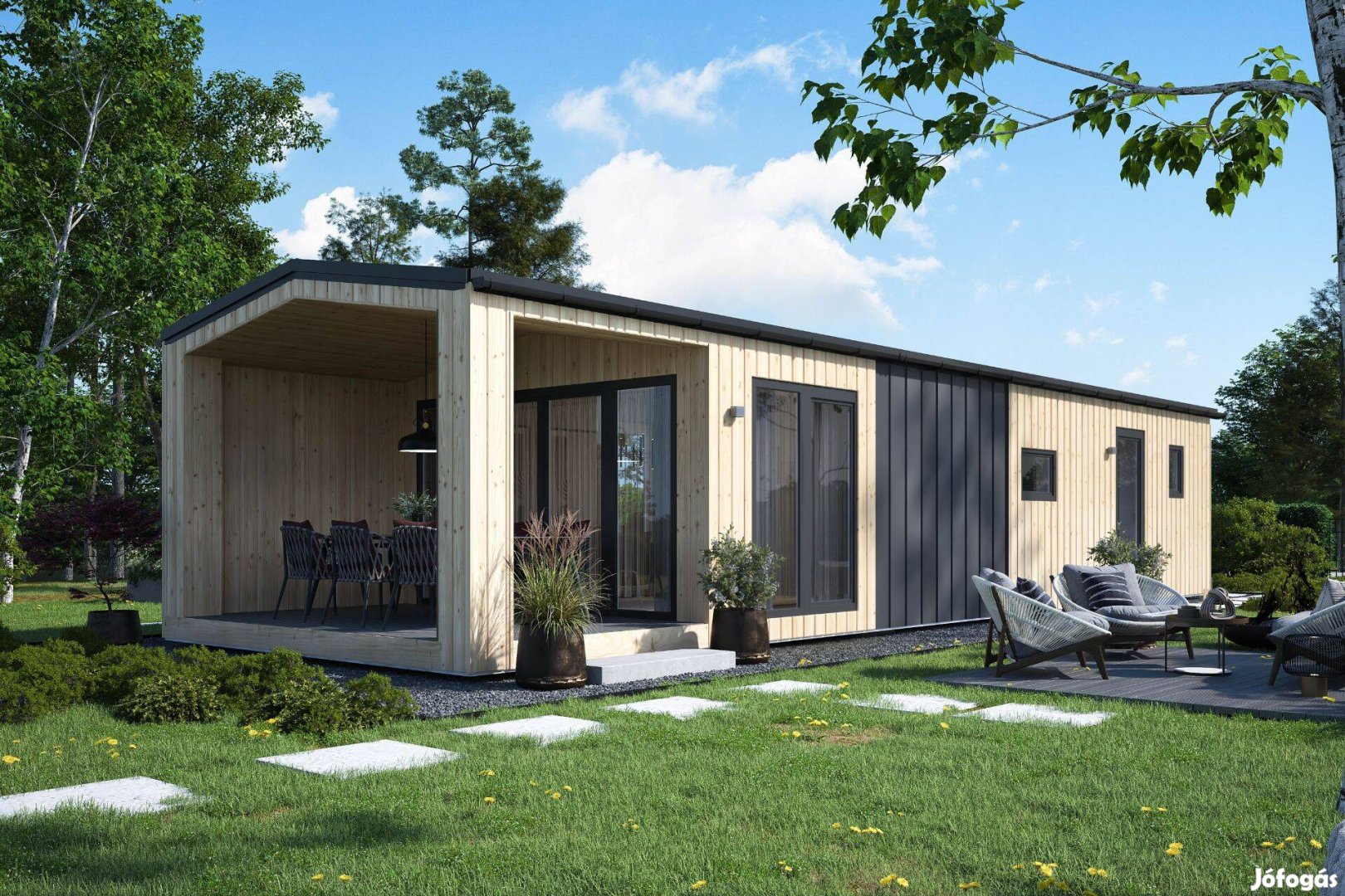 Új Melbu mobilház Beépített terasszal 40,54 m