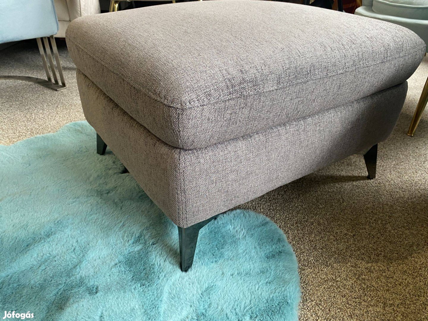 Új! Modern szögletes szürke szövet puff 39e