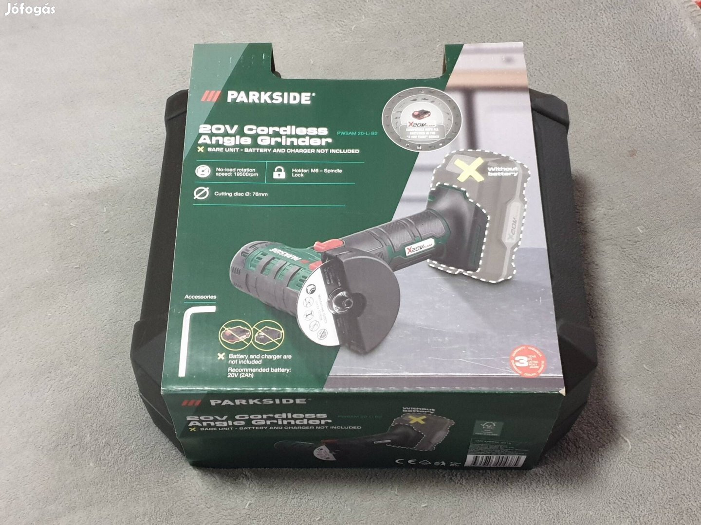 Új, Parkside akkus 20V mini sarokcsiszoló/flex, 3év garanciával