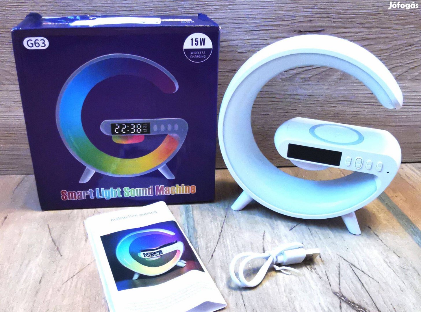 Új, RGB Smart LED Bluetooth lámpa(hangszóró, óra, ébresztő, töltő)