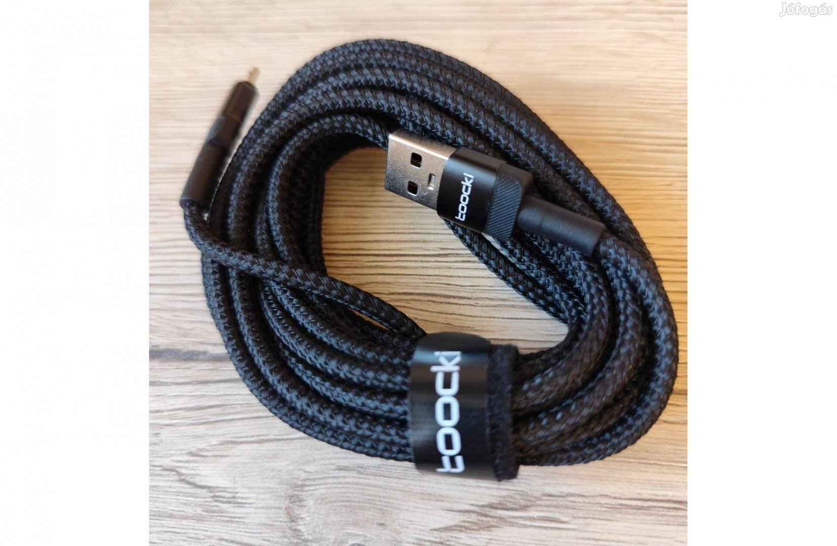 Új, Toocki Micro USB kábel 2.4A gyorstöltő 3 méter( fekete)