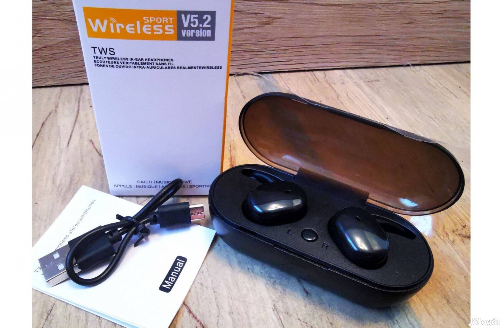 Új, Y30 TWS 5.0 Bluetooth fekete fülhallgató töltőtokkal jó áron