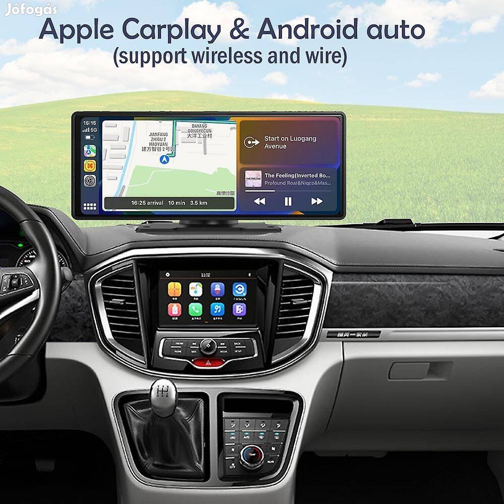 Új - 10" LCD wifi-s GPS Carplay Android autórádió