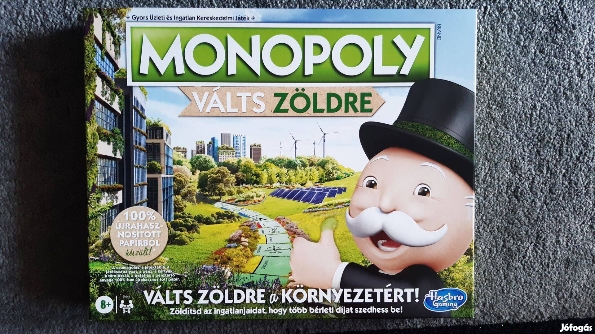 Új - Hasbro Monopoly Válts zöldre -Go Green társasjáték