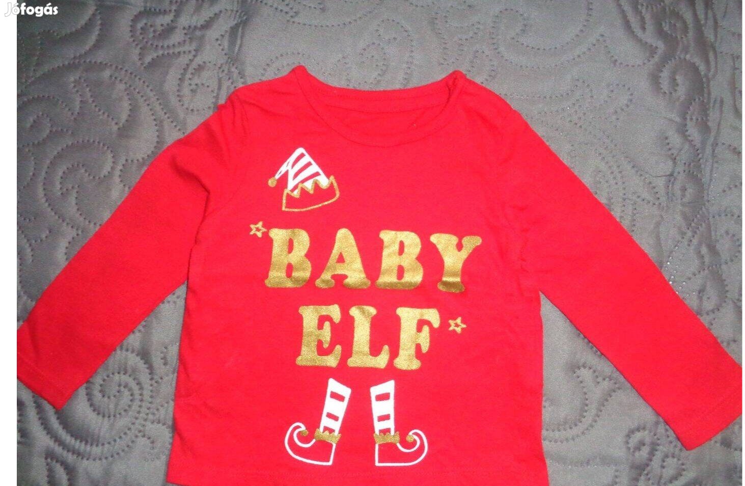 Új - Karácsonyi mintás póló ( 3 - 6 hónapos méret ) kislány, kisfiú