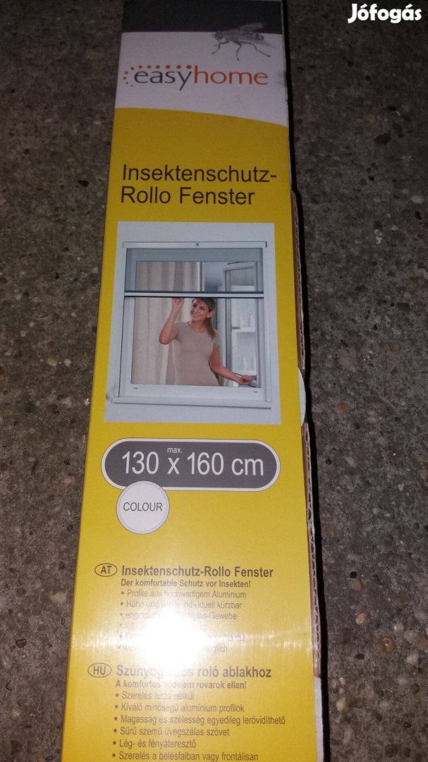 Új - bontatlan csomagolásban szúnyogháló roló ablakhoz 130x160 cm -