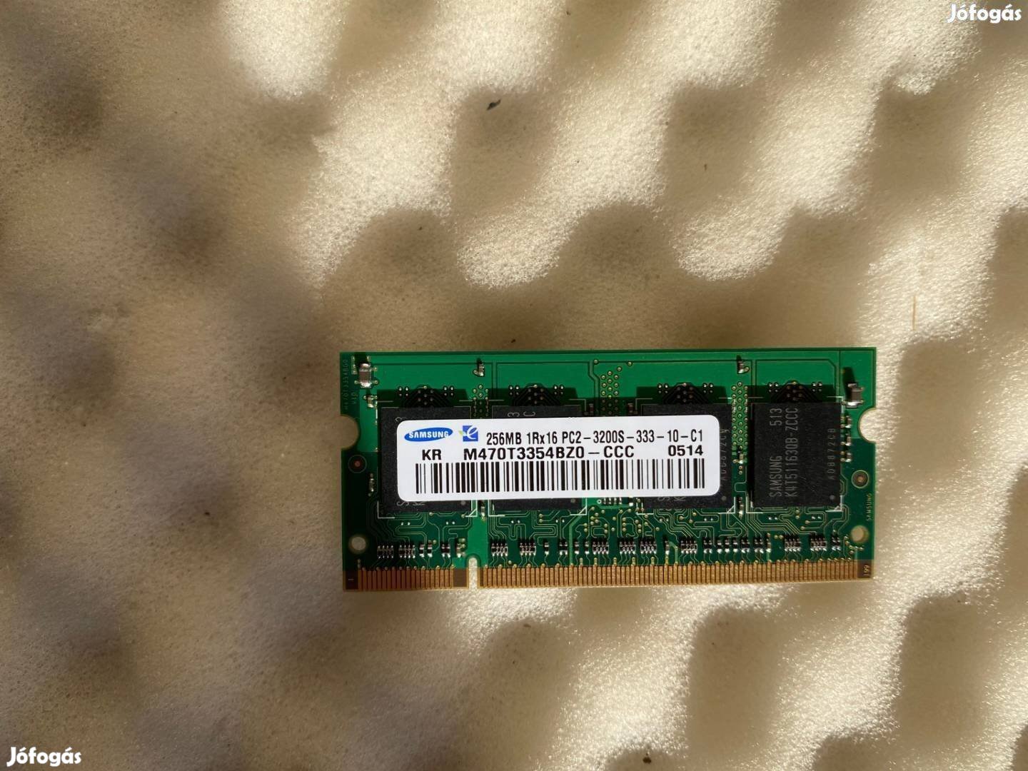 Új!, eladó 256MB PC2-32c00S 400MHz DDR2 ram Samsung M470T3354BZ0 noti