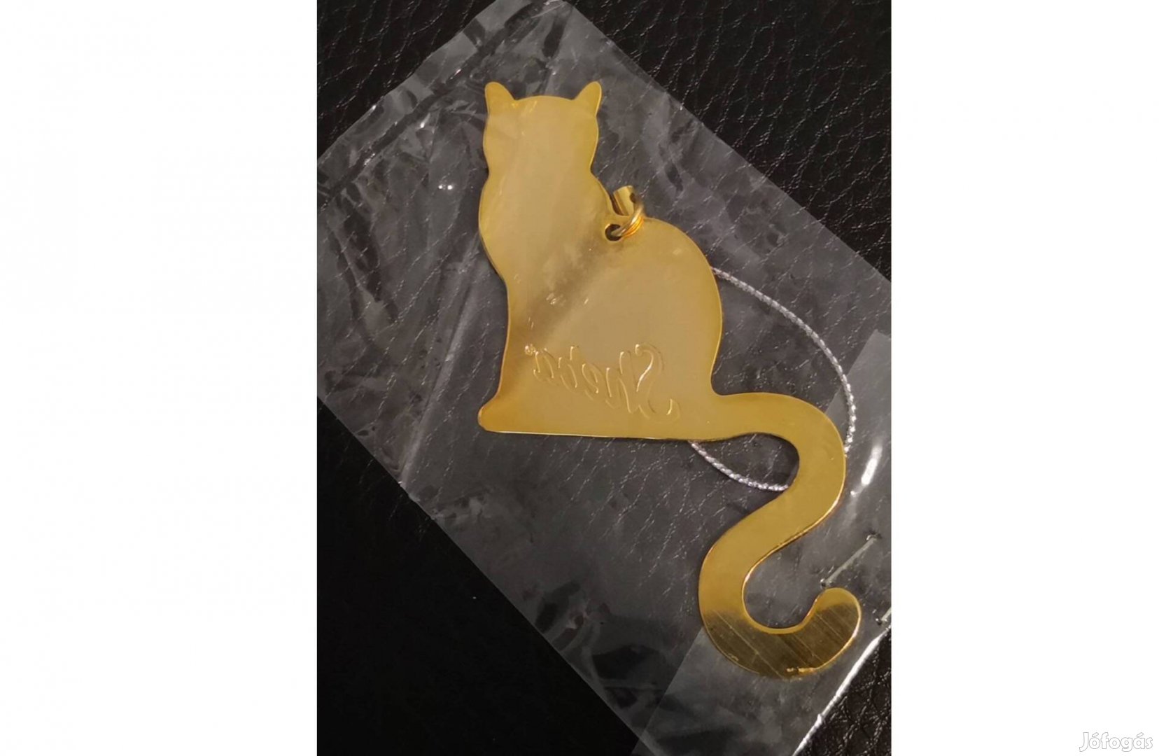 Új , felakasztható arany színű Sheba cica, macska dísz