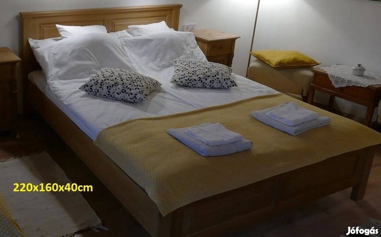 Új , keményfából gyártatott 2 személyes ágy féláron!