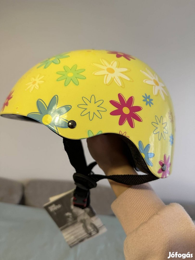 Új - kiddimoto Helm Design virágmintás gyerek bukósisak, 48-53 cm