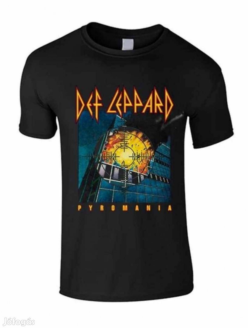 Új, ajándékozható, férfi 40-es Def Leppard Pyromania nyomat pamutpoló