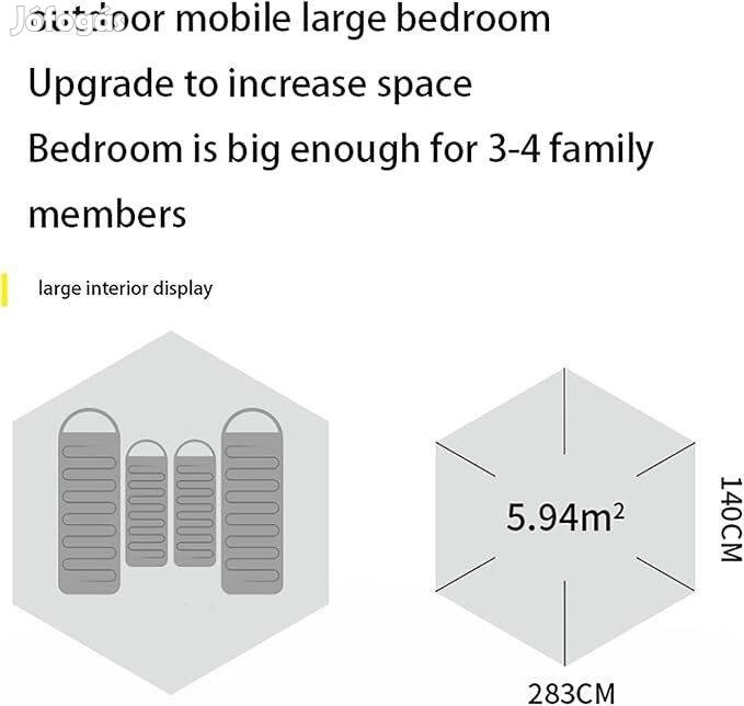 Új, automatikusan felnyitható sátor 2-4 fő részére