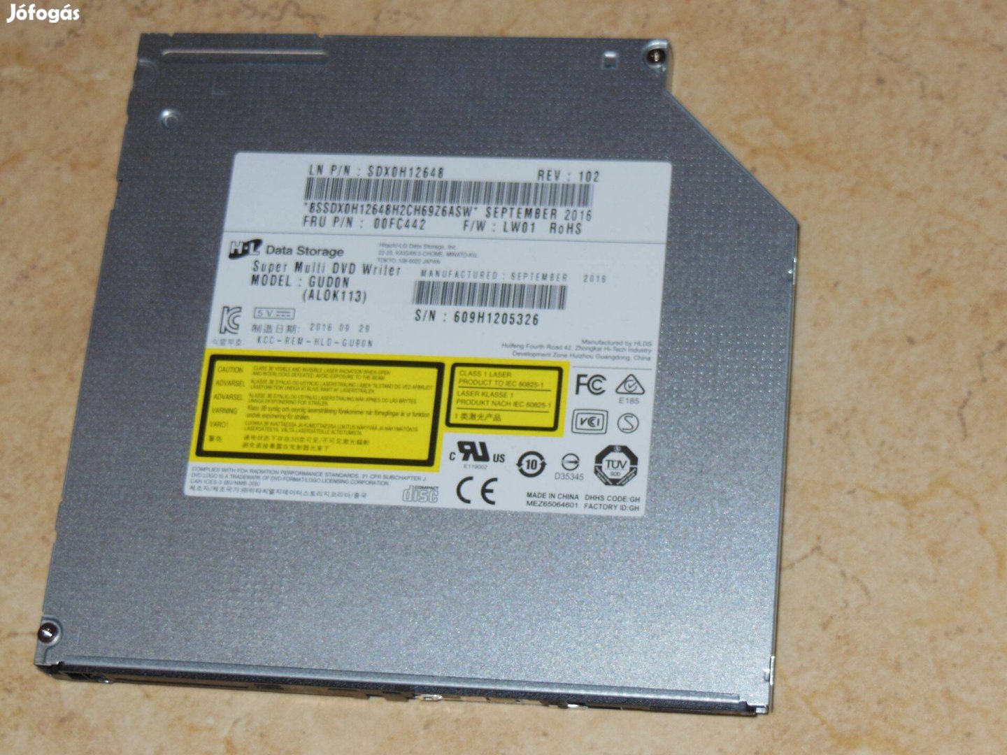 Új, beépíthető laptop CD/DVD író, Gudon