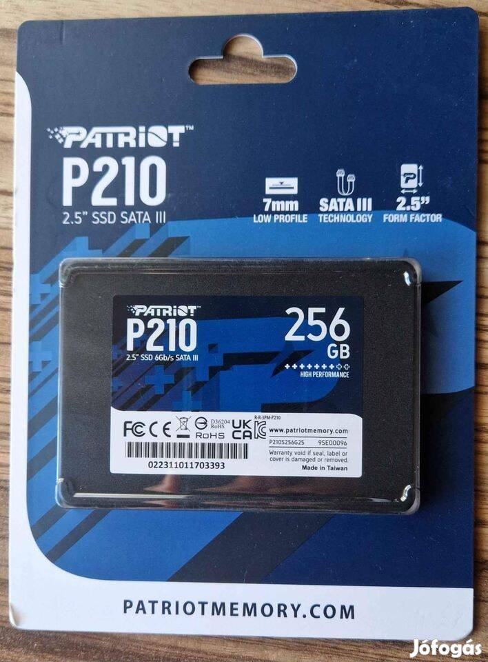 Új, bontatlan 2,5" 256GB SSD 3 év garanciával