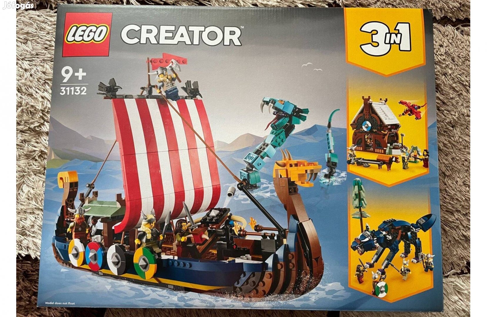 Új, bontatlan LEGO Creator 31132 Viking hajó és a Midgard kígyó