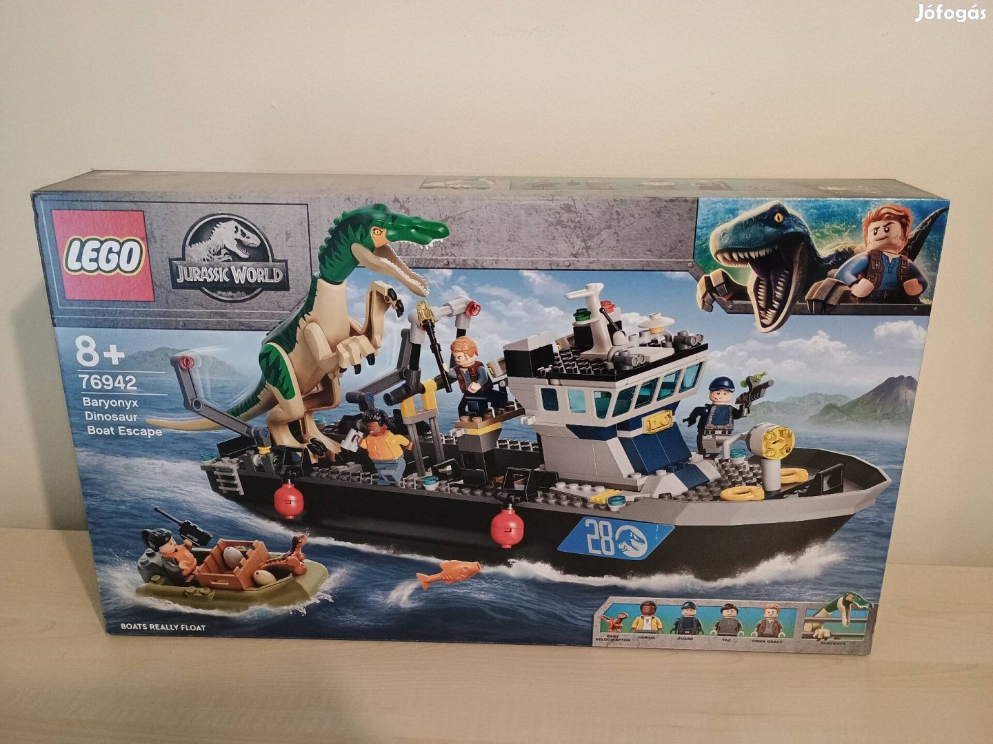 Új, bontatlan Lego Jurassic World 76942 Baryonyx szökés csónakon 