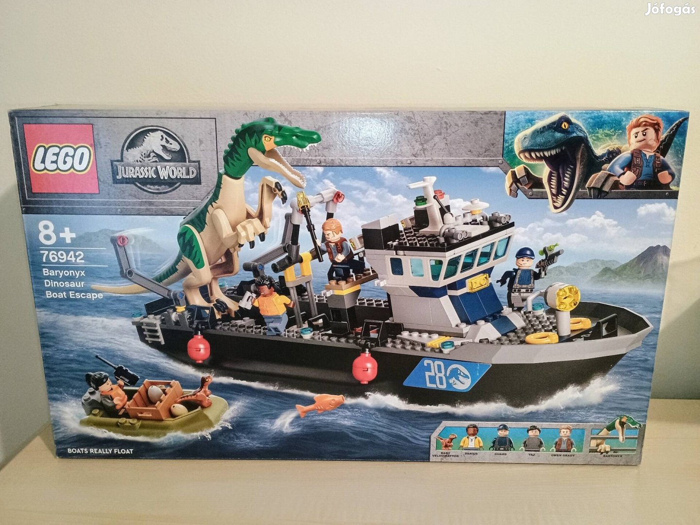 Új, bontatlan Lego Jurassic World 76942 Baryonyx szökés csónakon 