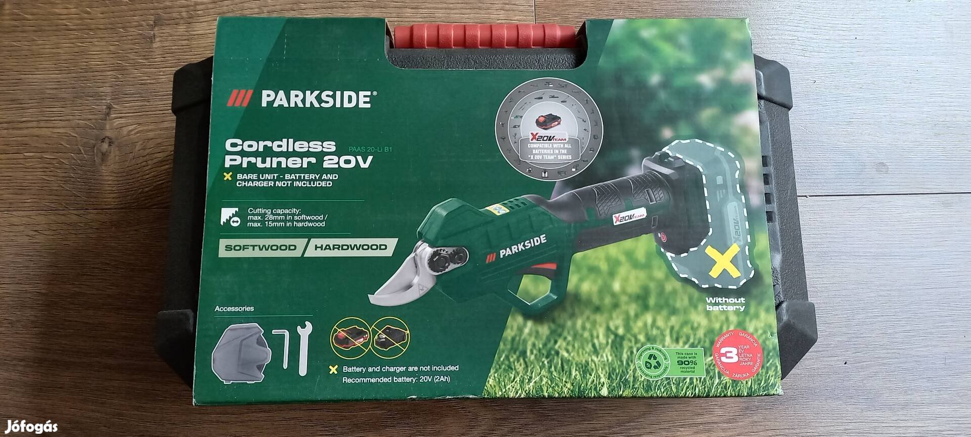 Új, bontatlan Parkside akkus metszőolló, ágvágó olló