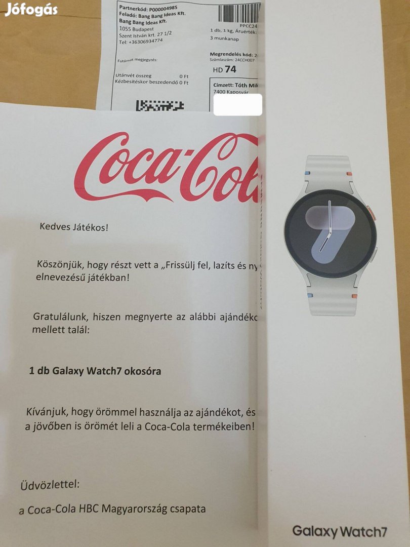 Új, bontatlan Samsung Galaxy Watch 7 LTE, 44mm, silver