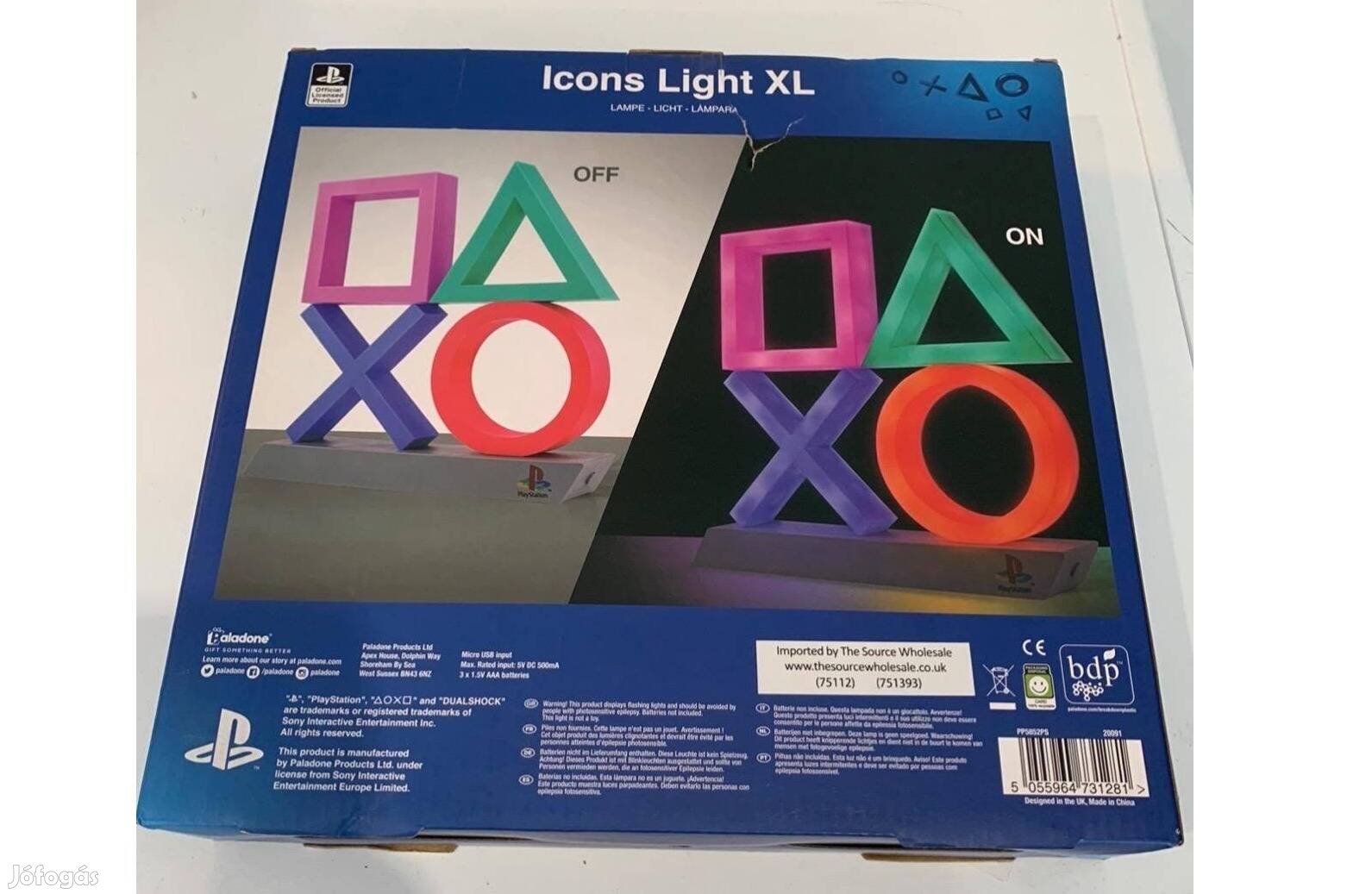 Új, bontatlan USB Playstation Icons Light XL lámpa eladó