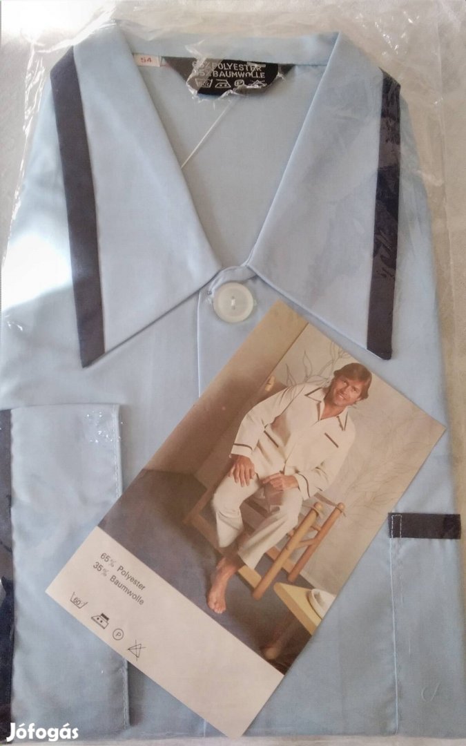 Új, bontatlan csomagolásban világoskék pizsama 54-es 