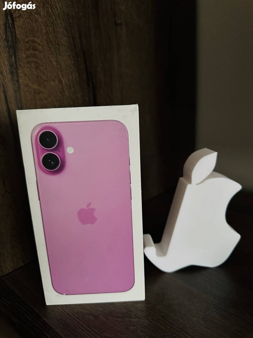 Új, bontatlan iphone 16 PLUS 128GB pink Kártyafüggetlen! 1 év garancia